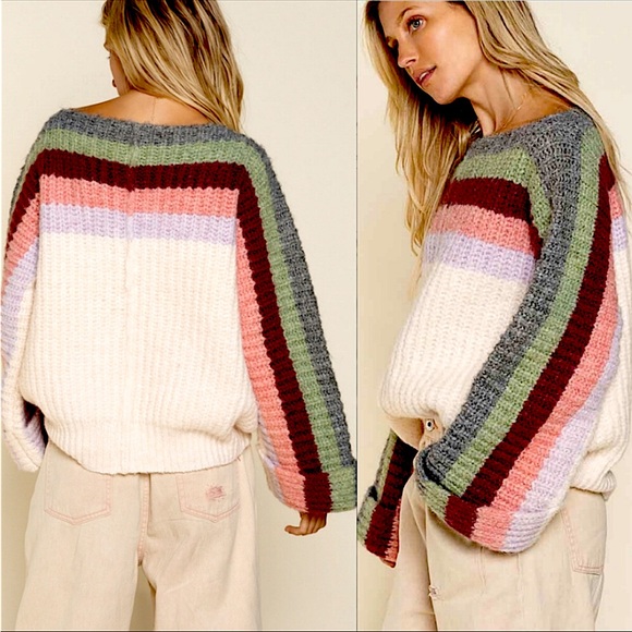 POL Chunky Knit Wide Sleeve Sweater - Picture 2 of 6